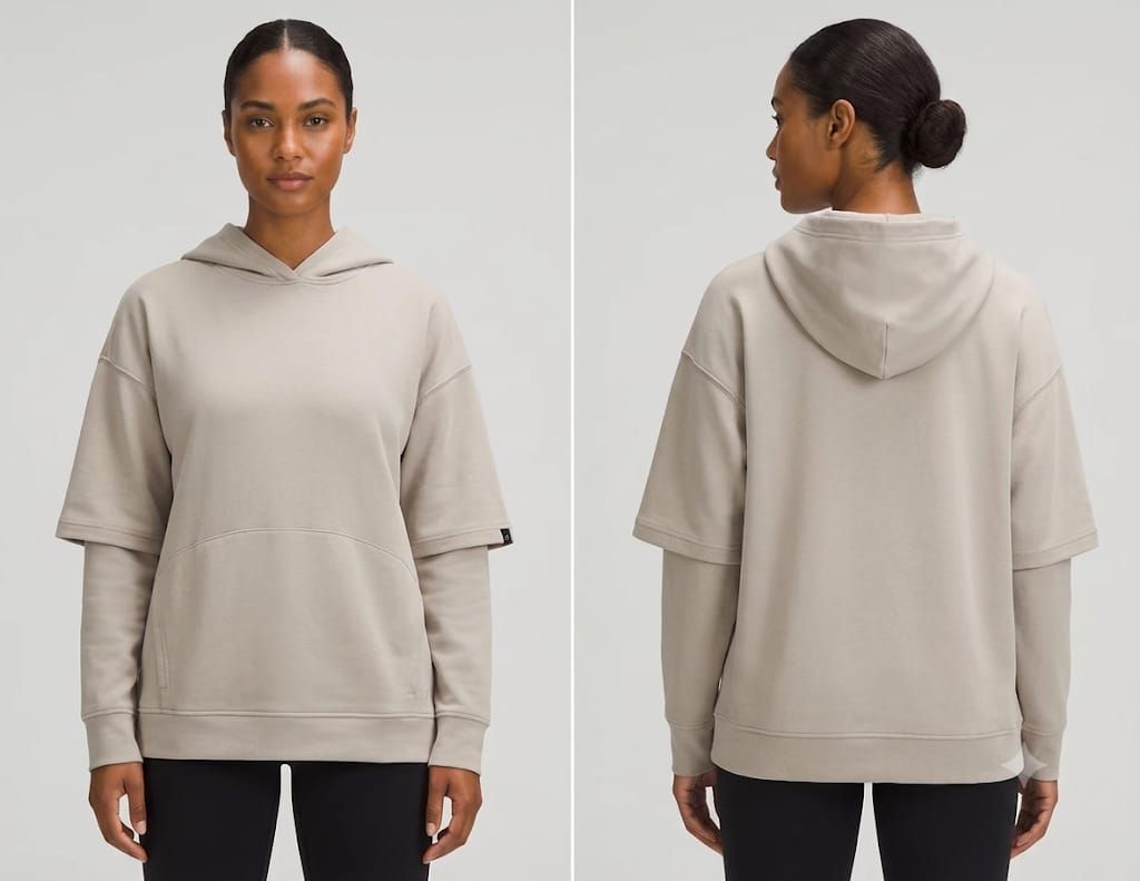 Sudadera con capucha de mujer en color beige