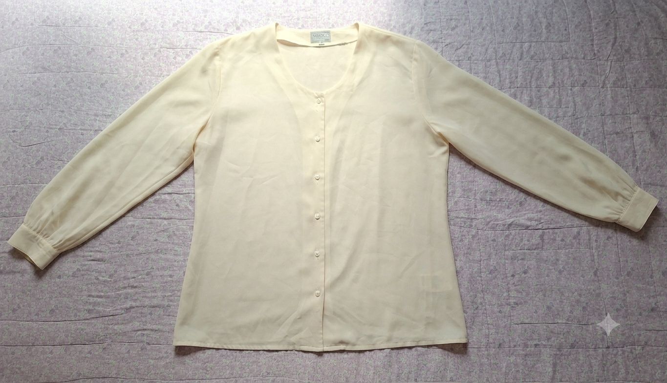 Camisa de manga larga color crema
