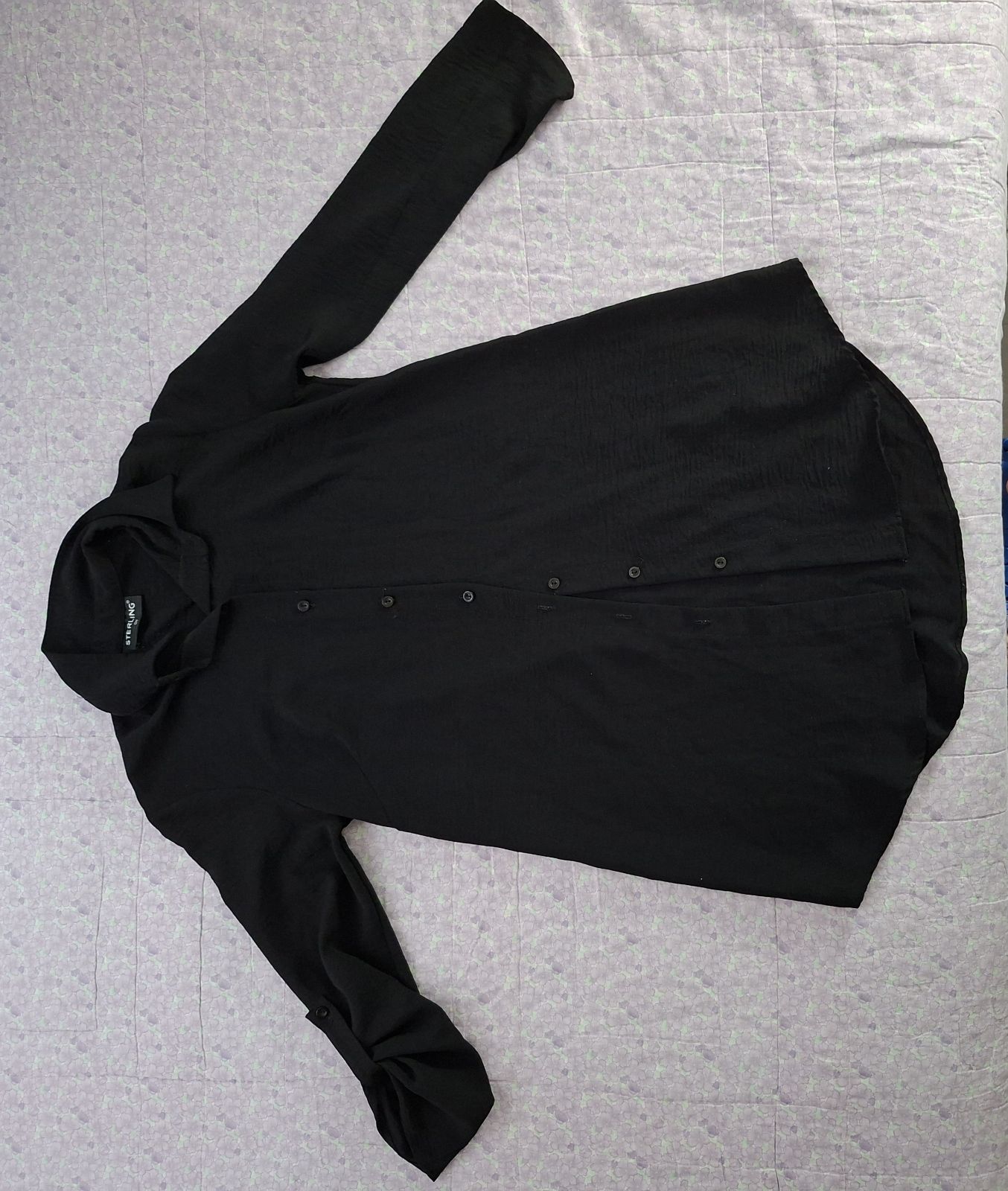 Camisa negra de manga larga Sterling