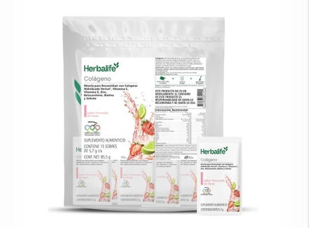 Colágeno Limón de Fresa Herbalife - 15 Sobres