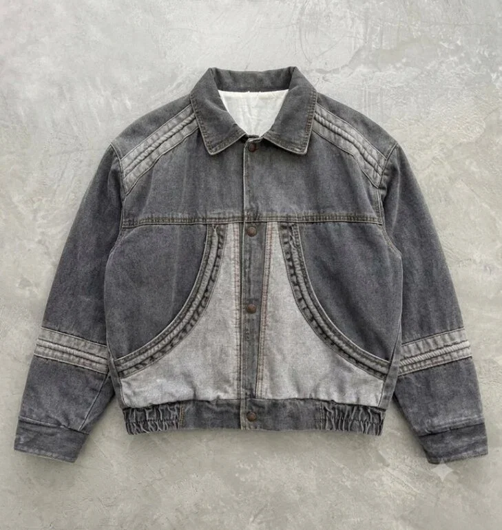 Chamarra mezclilla vintage gris