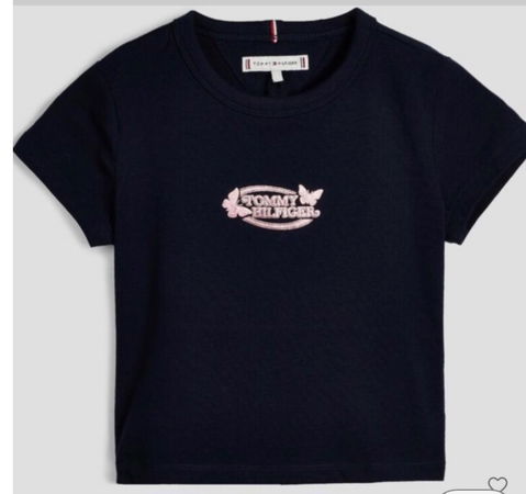 Playera Tommy Hilfiger de niña, talla mediana, color azul marino