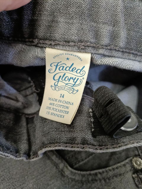 Pantalón Faded Glory Talla 14 Color Gris