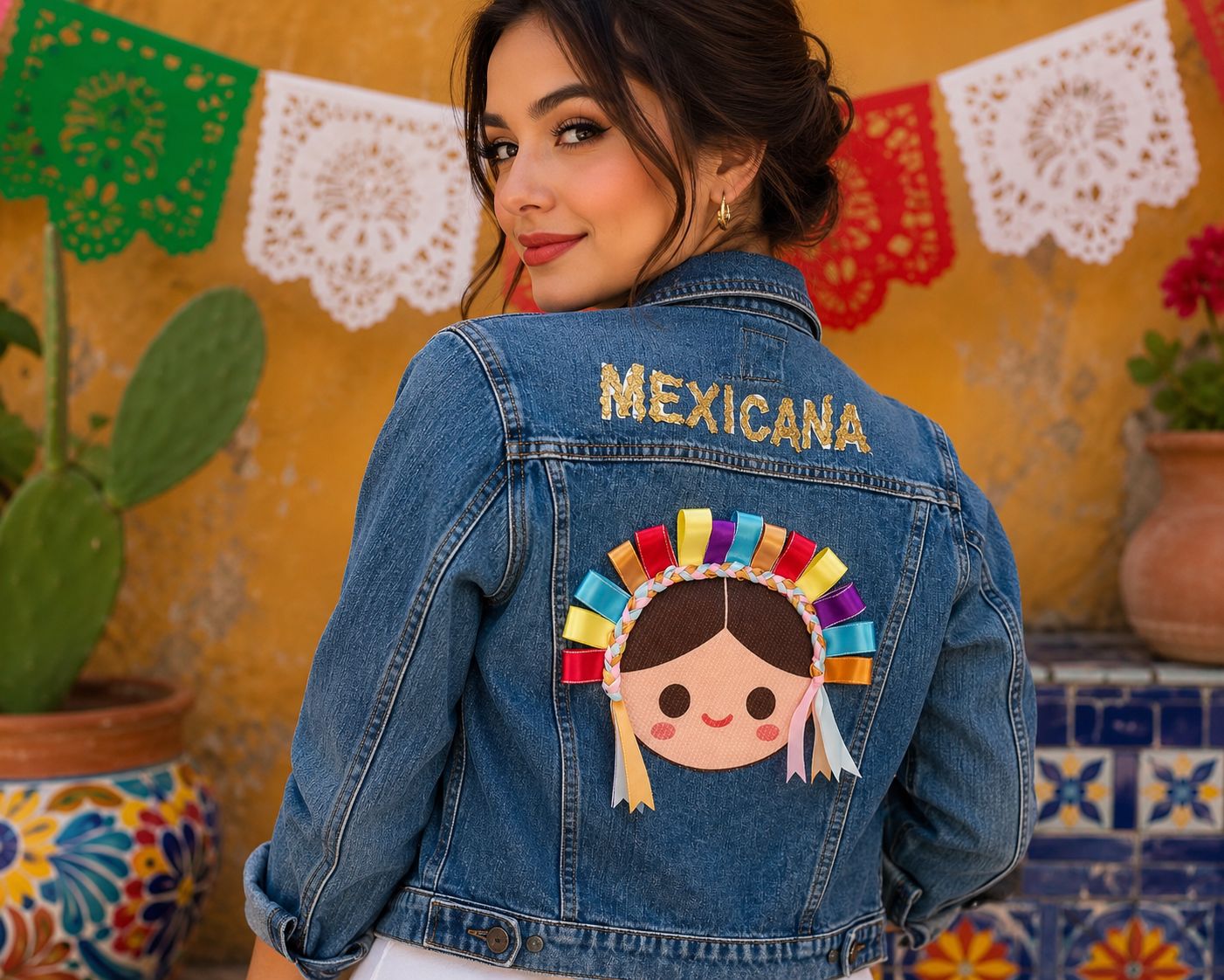 Chamarra de Mezclilla Decorada Talla Chica