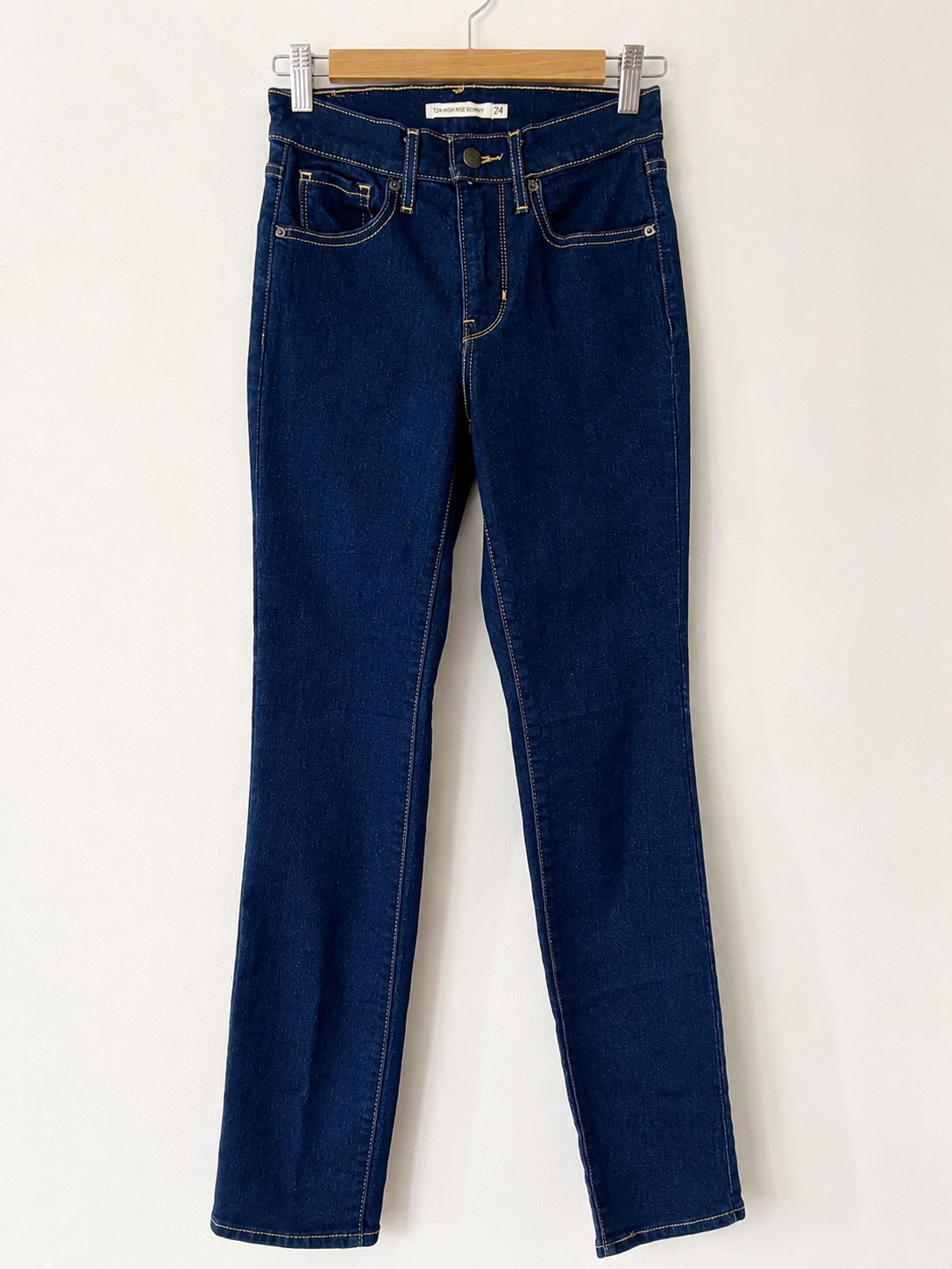 Jeans Levi’s 724 High Rise Straight Talla 24 Color Azul Oscuro