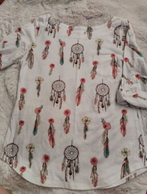 Blusa de Manga Larga con Estampado de Atrapasueños Talla L