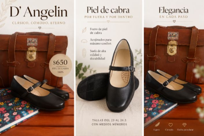 Zapatos escolares de piel para niña y señorita D'Angelín