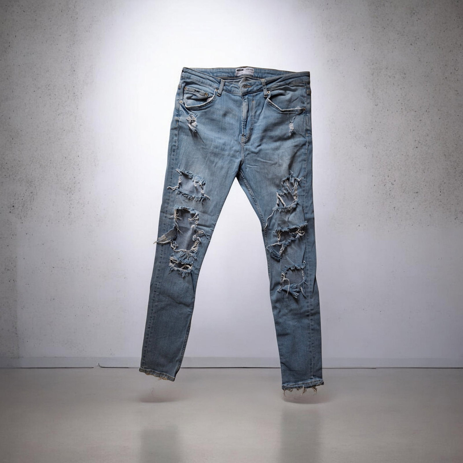 Jeans Rotos Super Skinny para Caballero Bershka