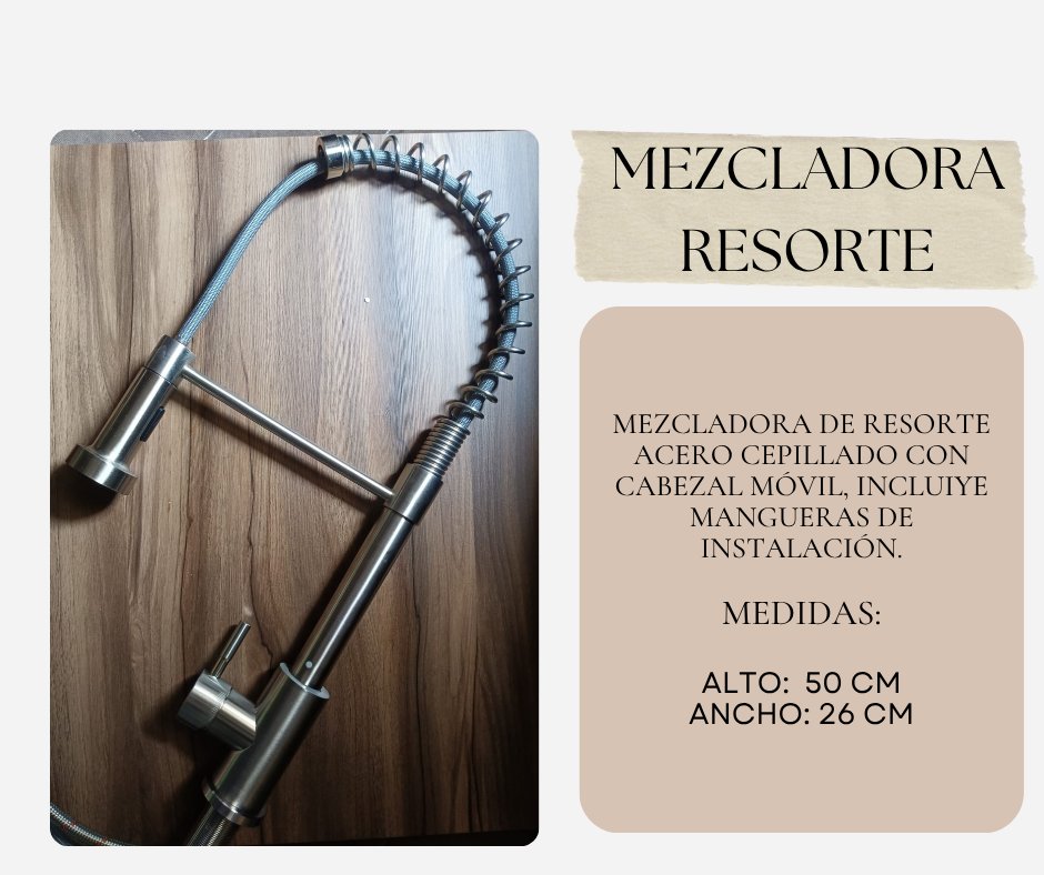 Mezcladora de Resorte Acero Cepillado con Cabezal Móvil