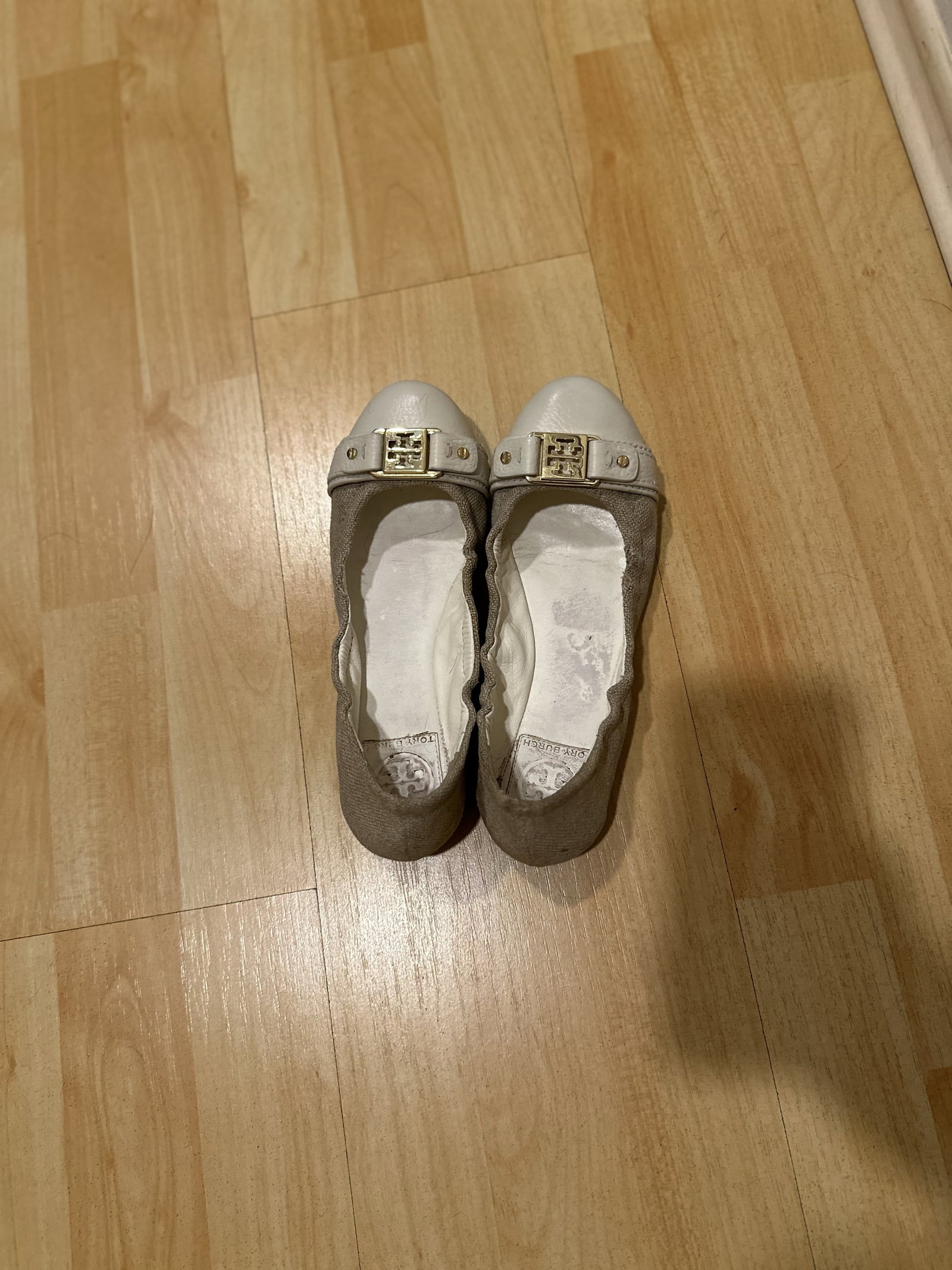 Flats Tory Burch Originales de Piel y Tela - Talla 36