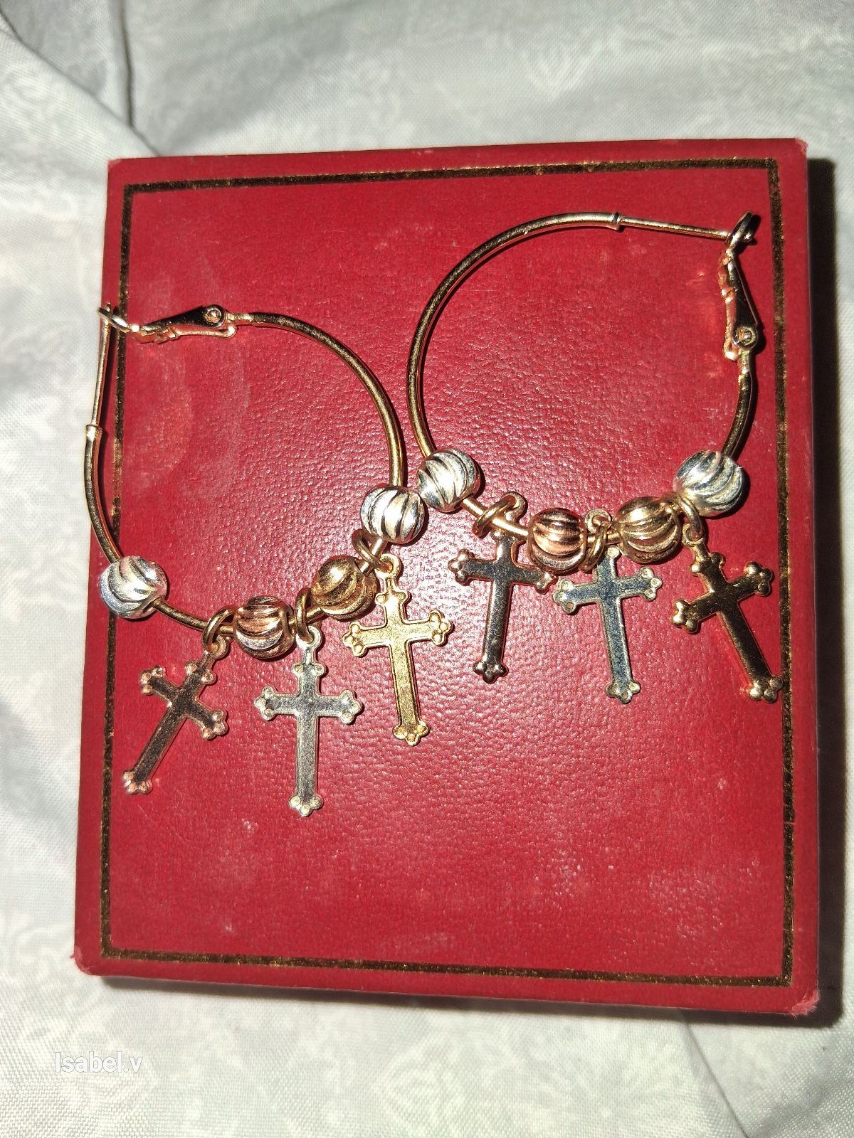  par de aretes de cruces colgantes de acero inoxidables 