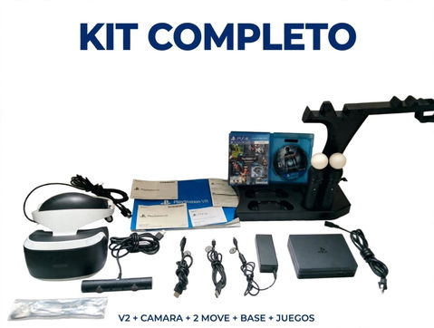 PLAYSTATION VR V2 CUH-ZVR2 seminuevo completo + cámara + 2 control move + base carga + juegos