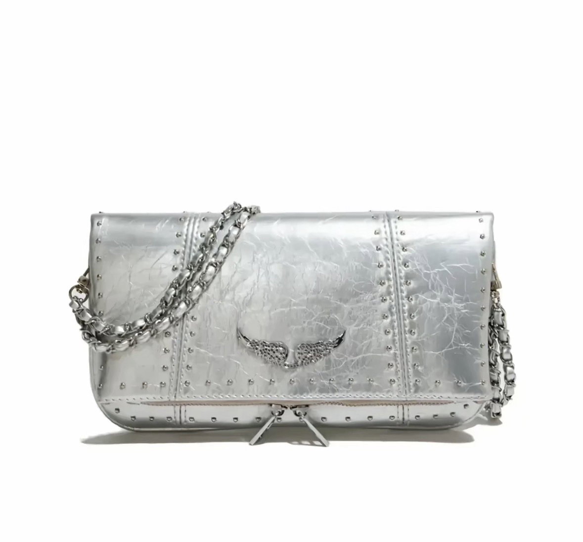 Bolsa tipo Zadig Plateada Nueva