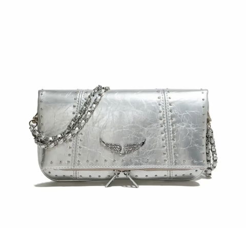 Bolsa tipo Zadig Plateada Nueva