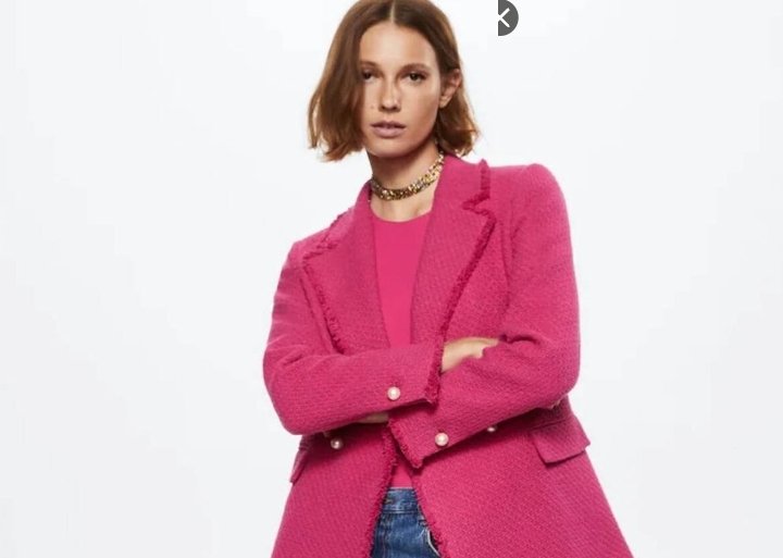 Blazer Rosa MANGO, Talla S/M