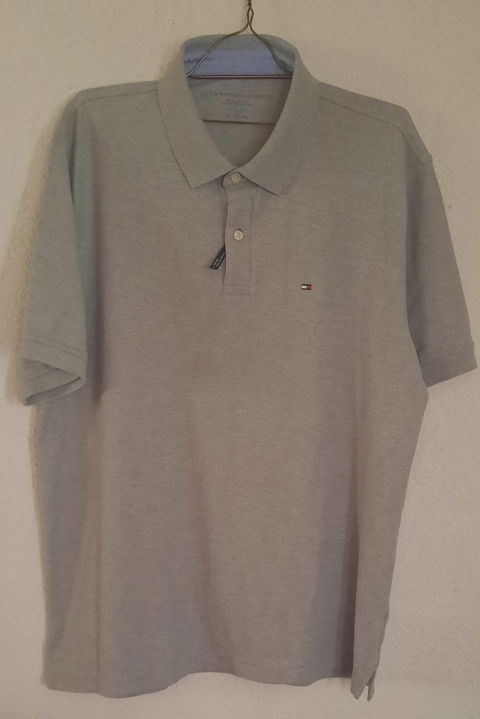 Playera tipo polo de hombre Tommy Hilfiger original, talla XL, color gris, nueva