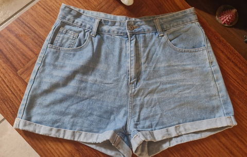 Short de Mezclilla Azul Claro Talla L - SHEIN