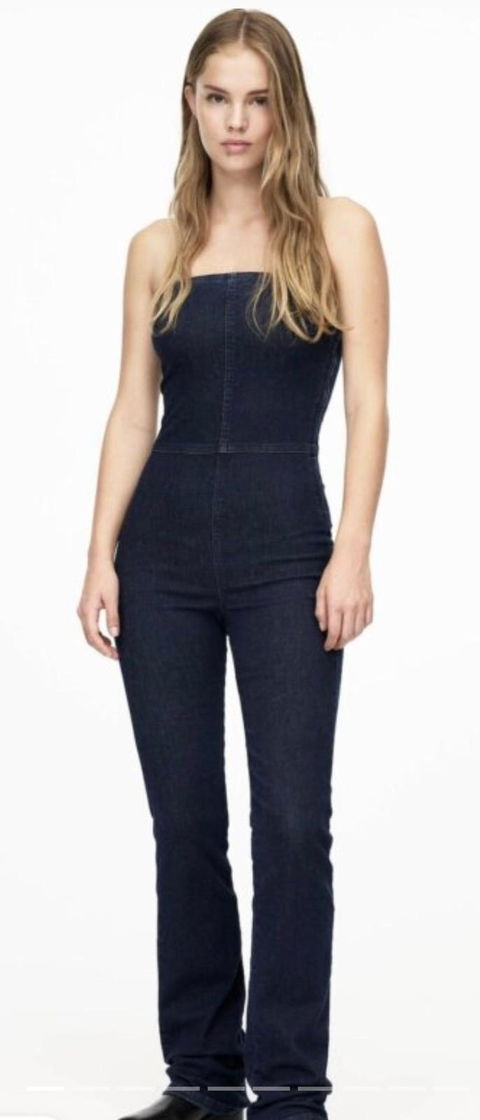 Mono mezclilla straple largo M bershka
