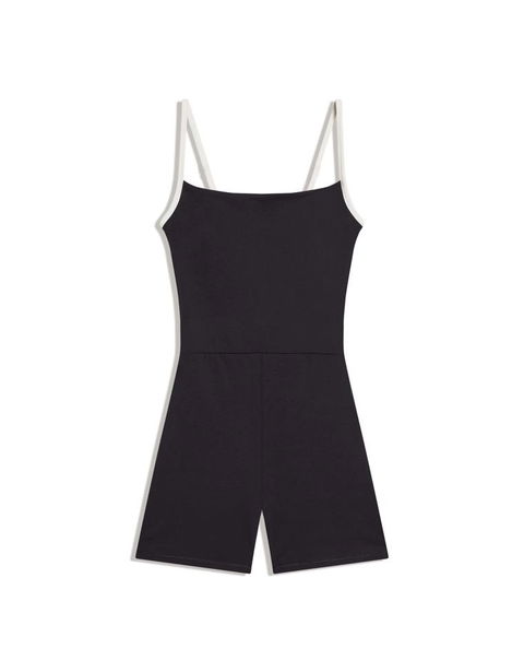 Mono deportivo bershka negro blanco tirantes, talla L