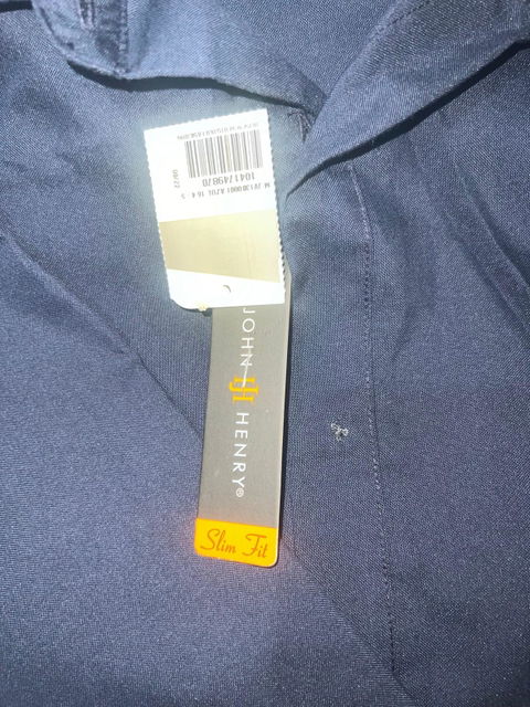 Camisa azul John Henry Slim Fit talla 34-35