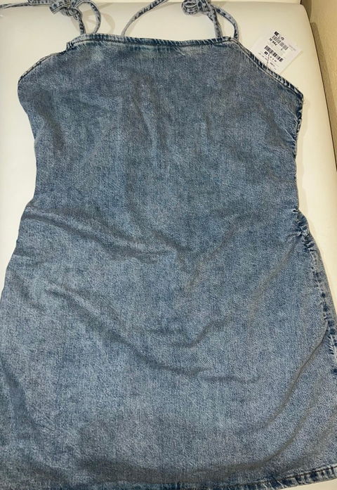 Vestido de mezclilla fruncido en cintura Pull&bear talla G/XL