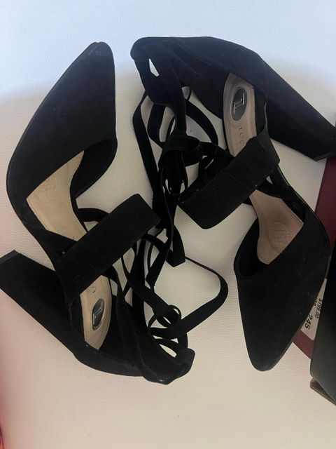 Zapatillas alpargatas negras de lob 24.5 con tacón cómodo