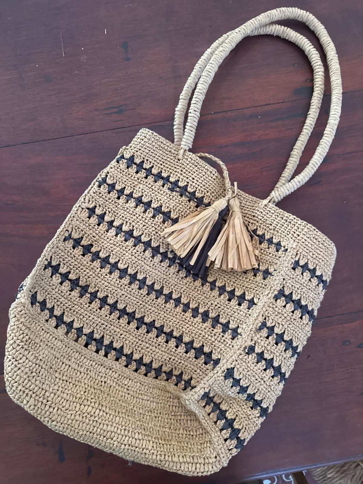 J.Crew Woven Raffia Tote Bag — Brand New