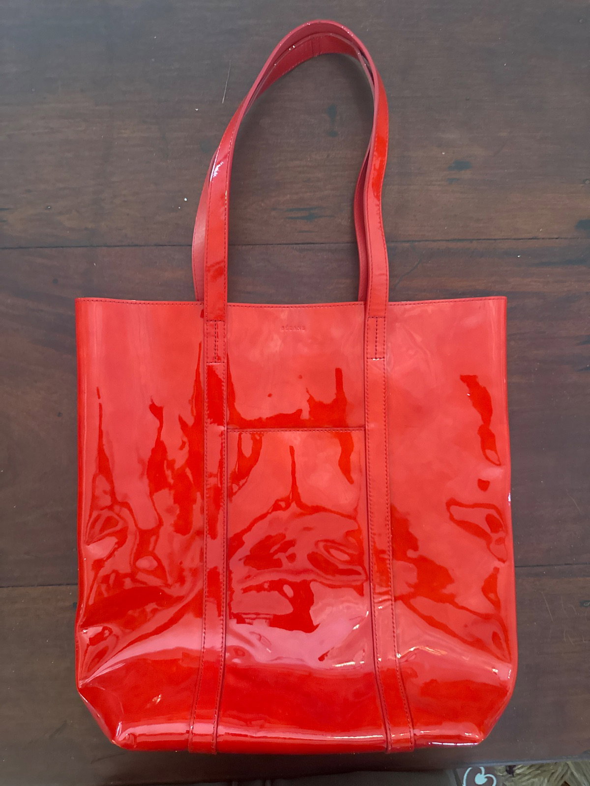 Sézane The Tote – Patent Red Leather Bag