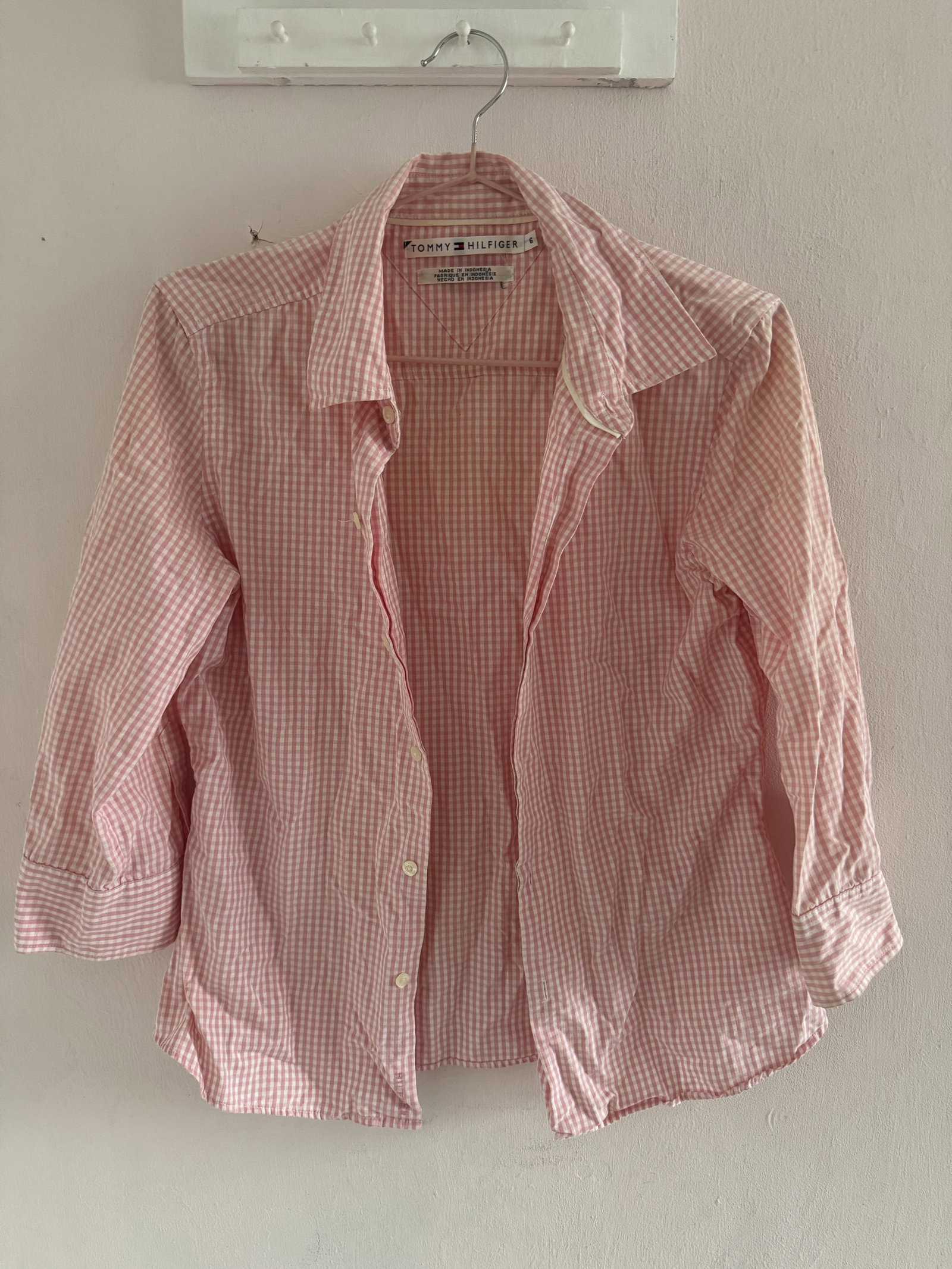 Blusa Tommy Hilfiger cuadritos rosa