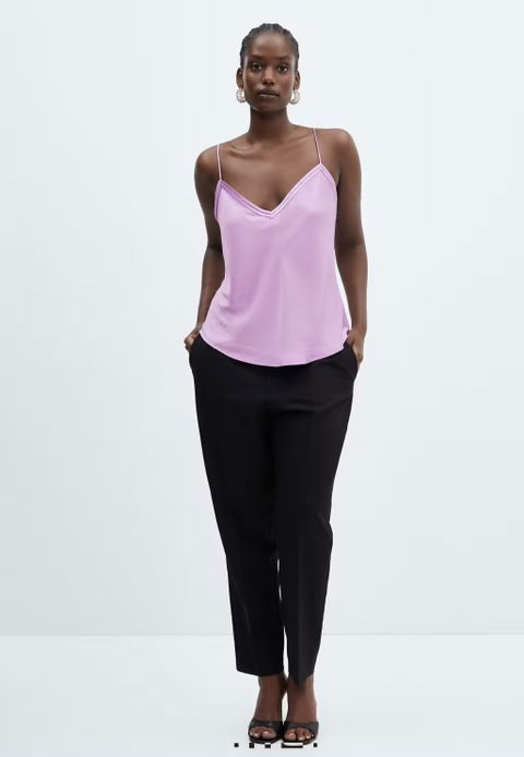 Top Lencero Satinado Lila - Nuevo
