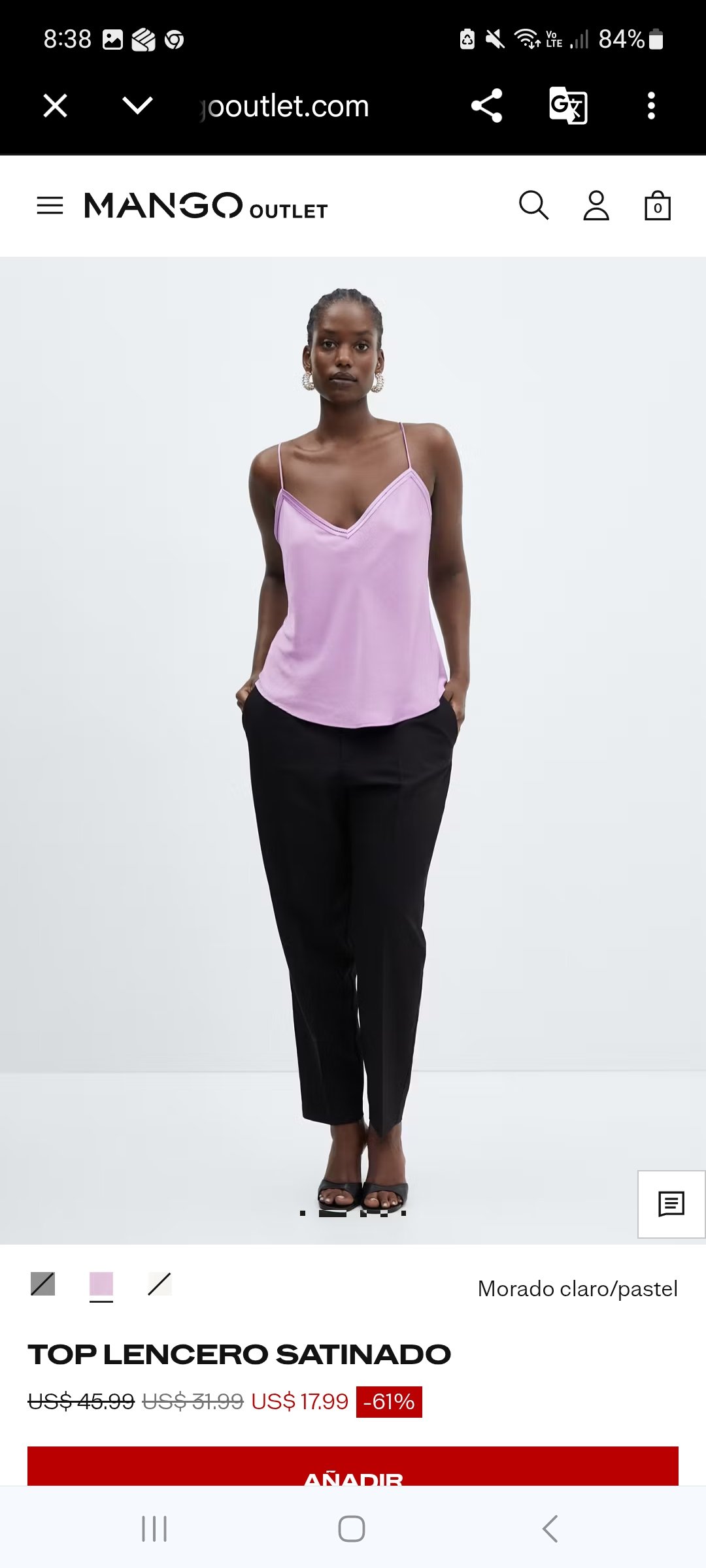 Blusa satinada lila