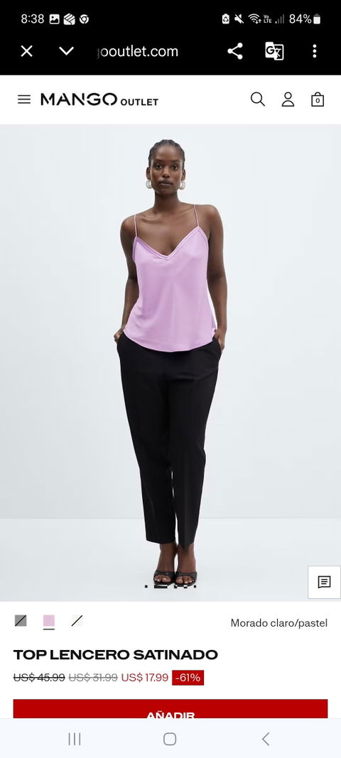 Blusa satinada lila