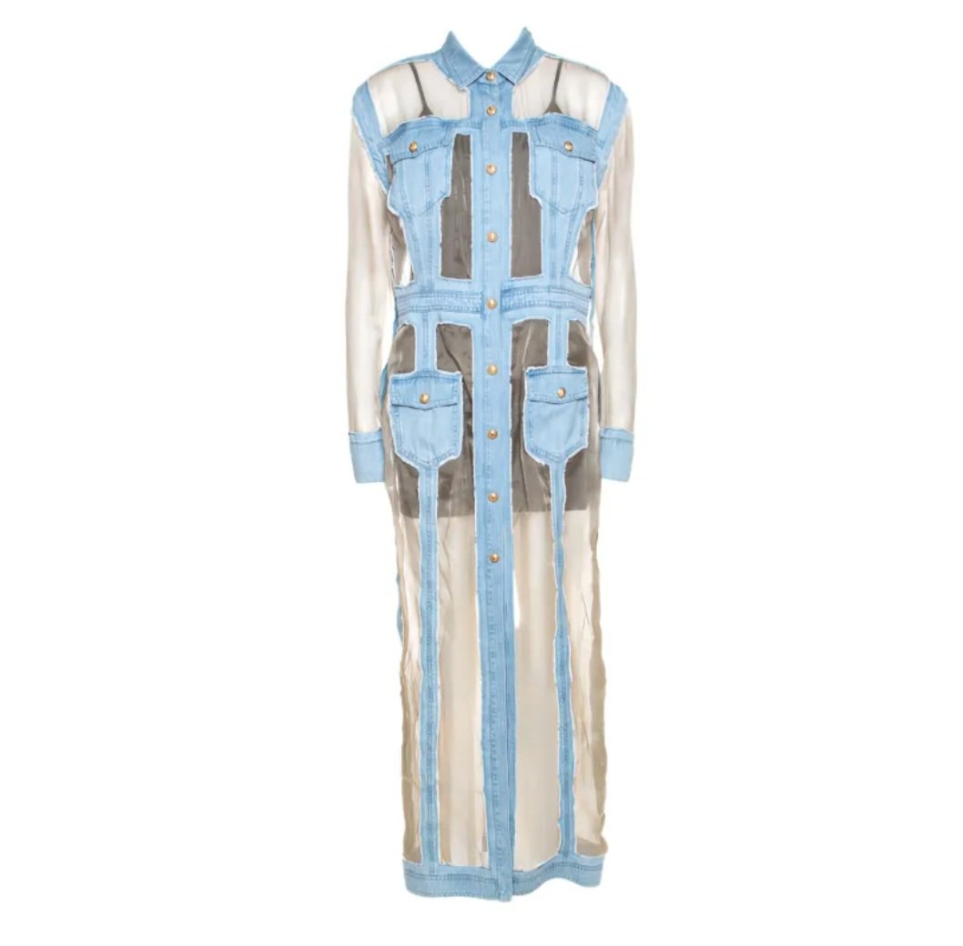 Gabardina Denim Organza en Buen Estado