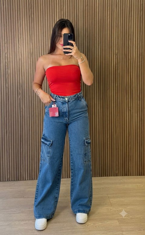 Top Rojo Sin Mangas en Buen Estado