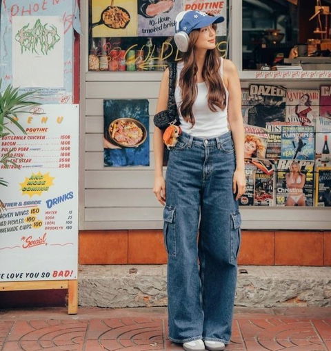 Pantalón Cargo Jeans en Buen Estado