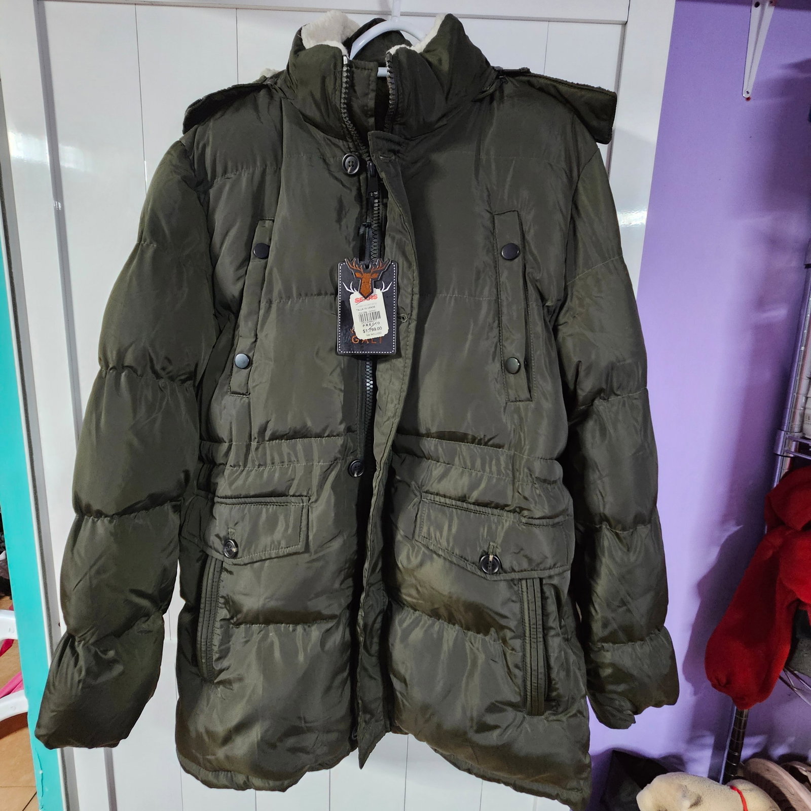 Chamarra térmica nueva verde militar talla XL