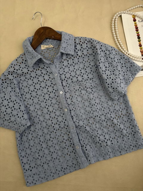 Camisa Madewell eyelet azul
