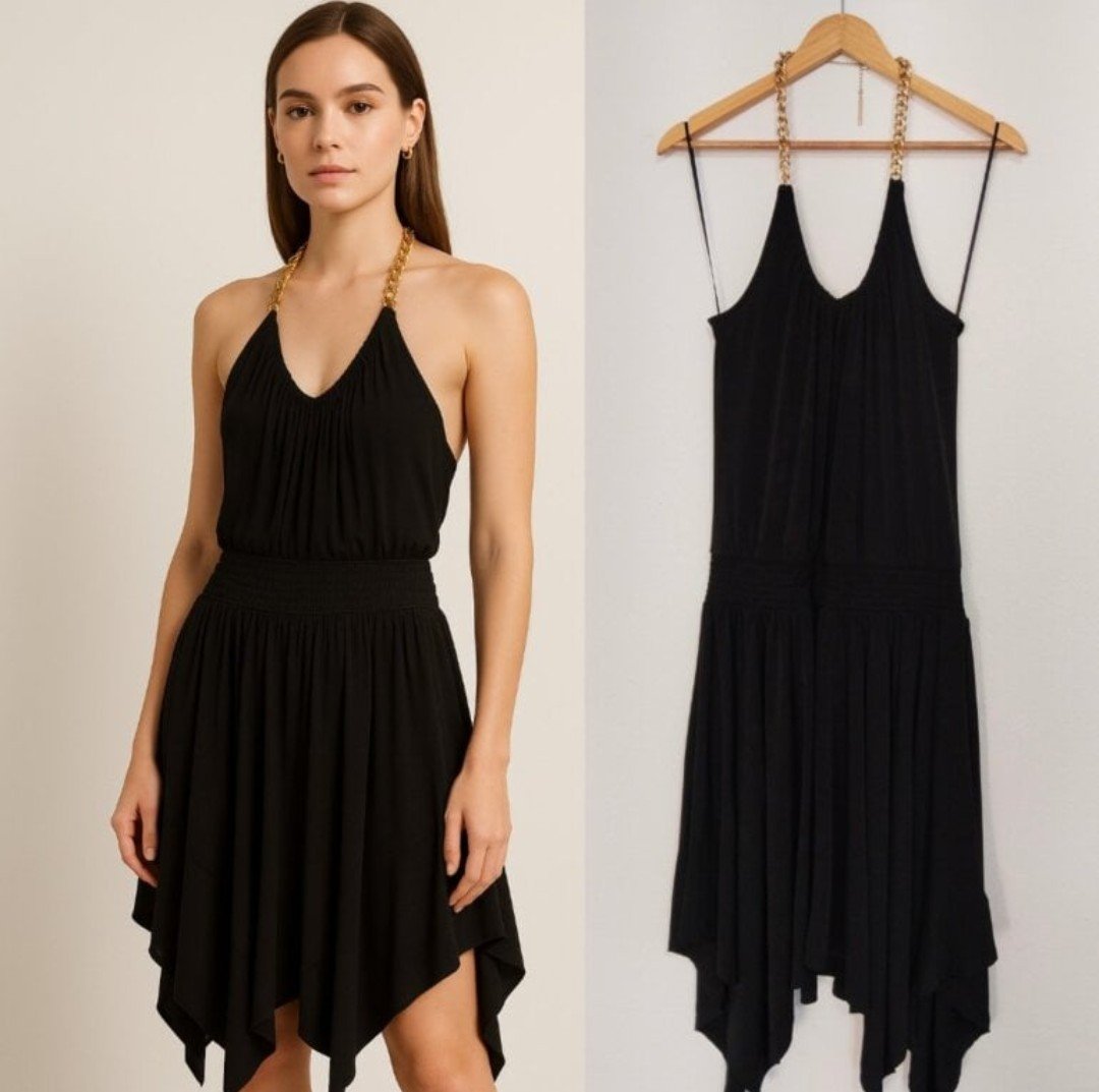 Vestido Casual Michael Kors Negro Talla L - Como Nuevo