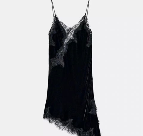 Vestido Lencero Negro Zara