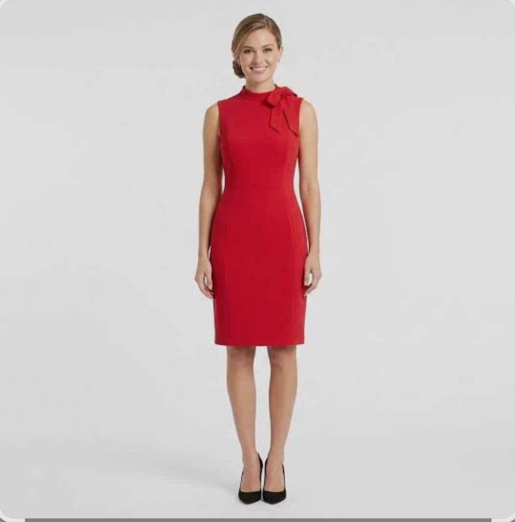 Vestido Elegante Calvin Klein Rojo Talla 12 Nuevo con Etiqueta