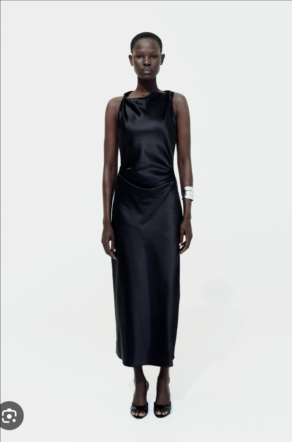 Vestido Formal Satinado Zara Talla M - Nuevo con Etiqueta