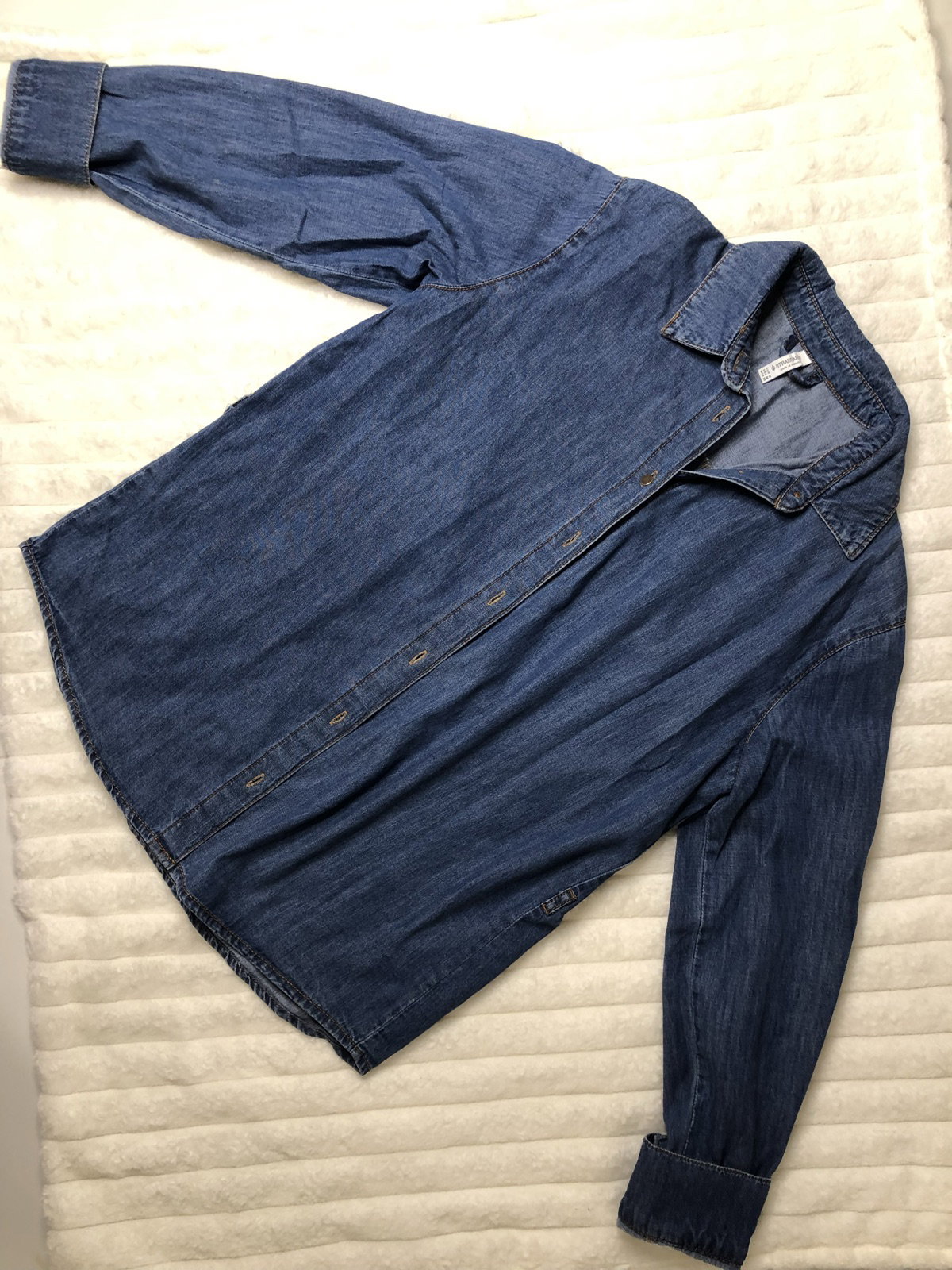 Camisa Denim Manga Stradivarius 