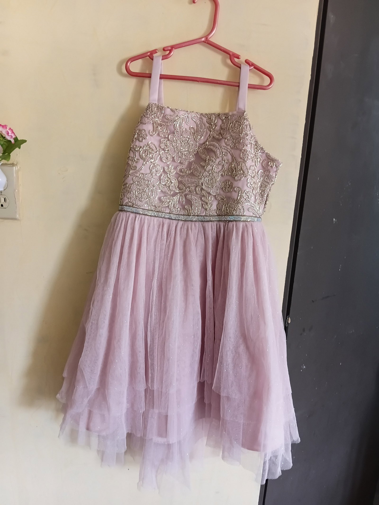 Vestido Americano Ampon Rosa con Bordado
