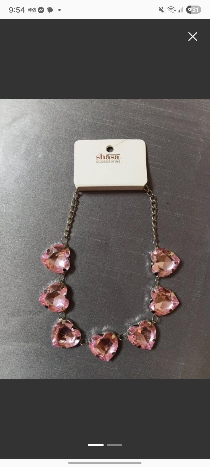 Collar Sasha de Corazones Rosa Nuevo
