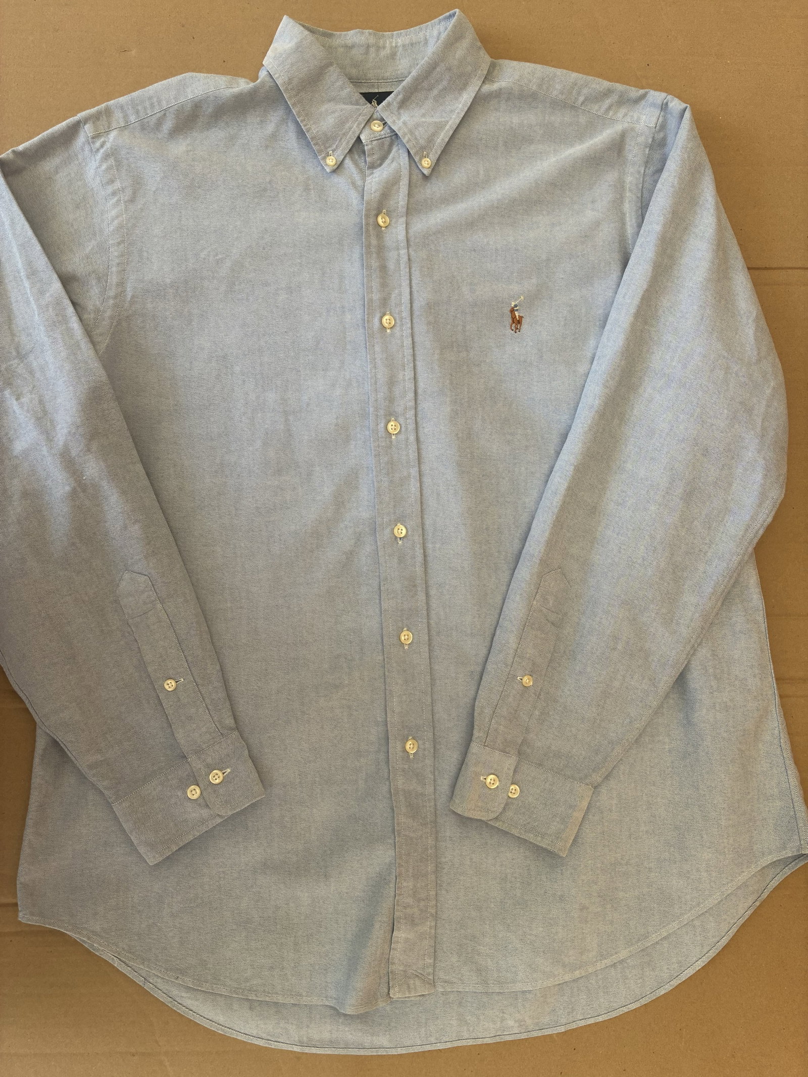 Camisa Oxford Ralph Lauren Azul Talla L Classic Fit