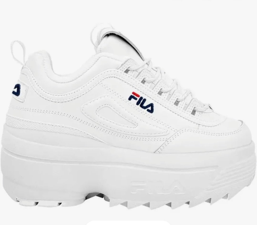 Tenis FILA Blancos con Plataforma Talla 26 MX - Usados una vez