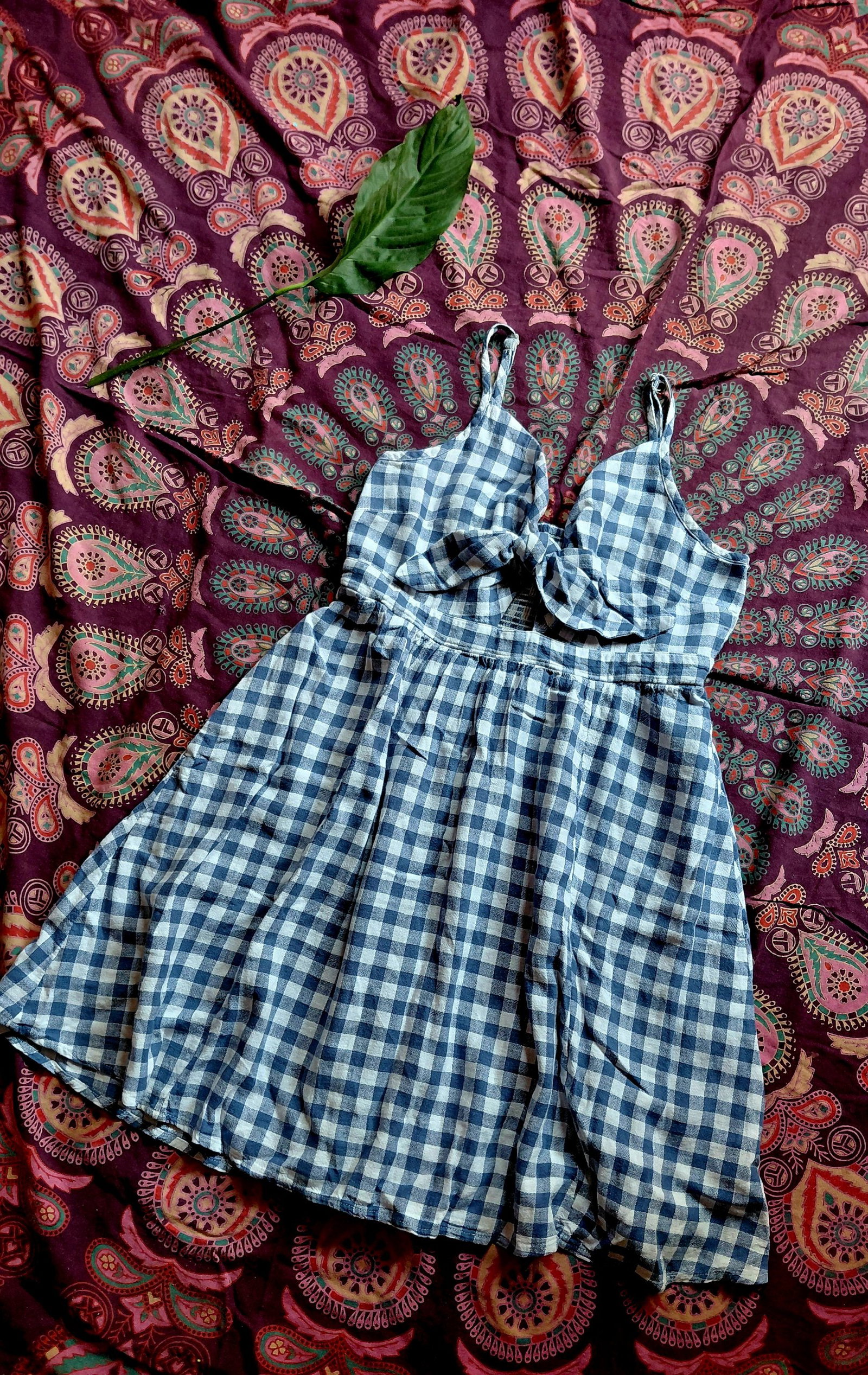 Vestido corto de cuadros Old Navy Talla M