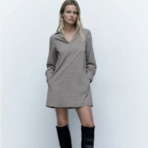 Vestido Zara Camisero con Bolsillos (NUEVO) • Talla L-XL