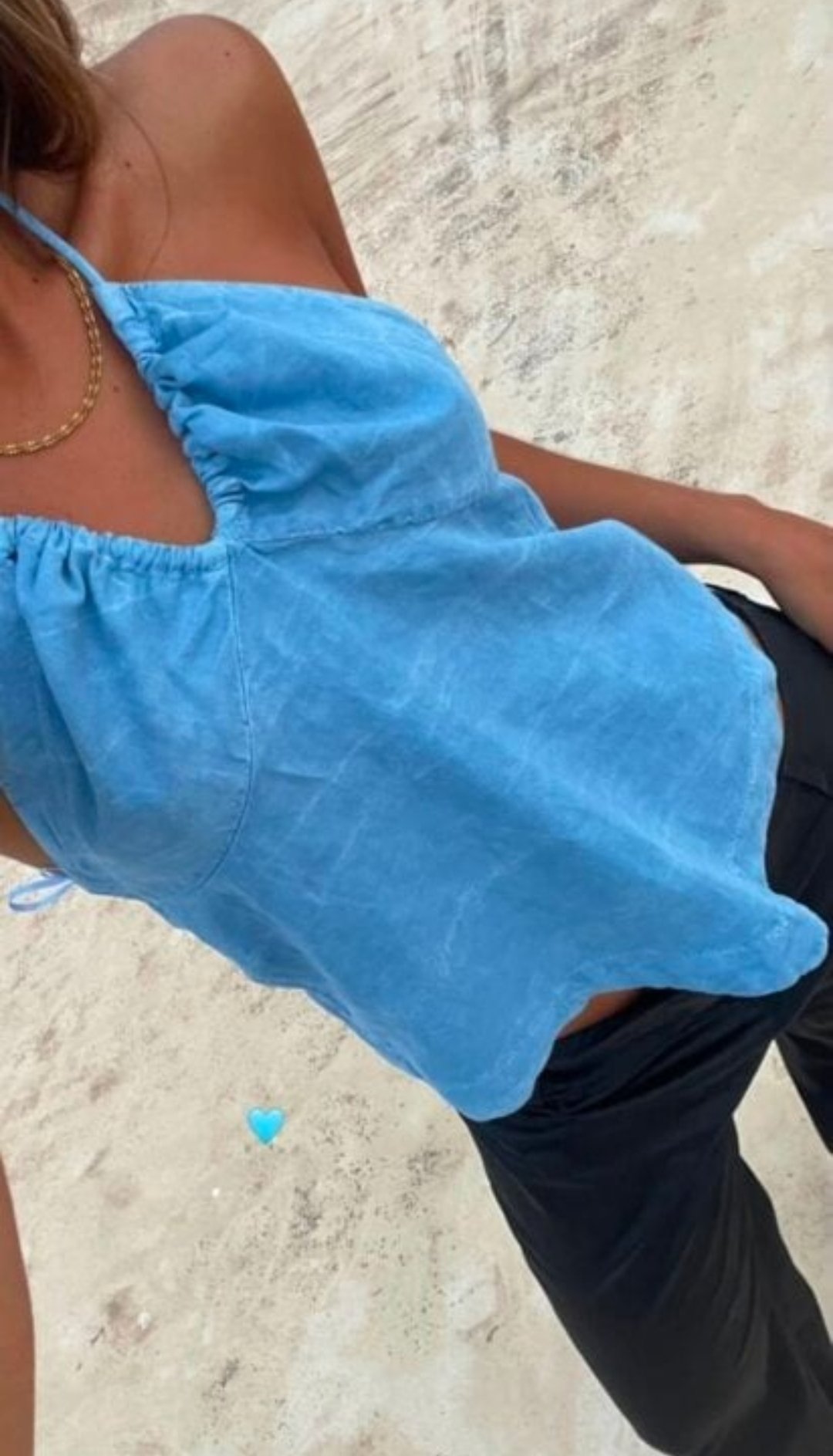 Blusa Zara Espalda Descubierta Color Azul Talla S/M Nueva