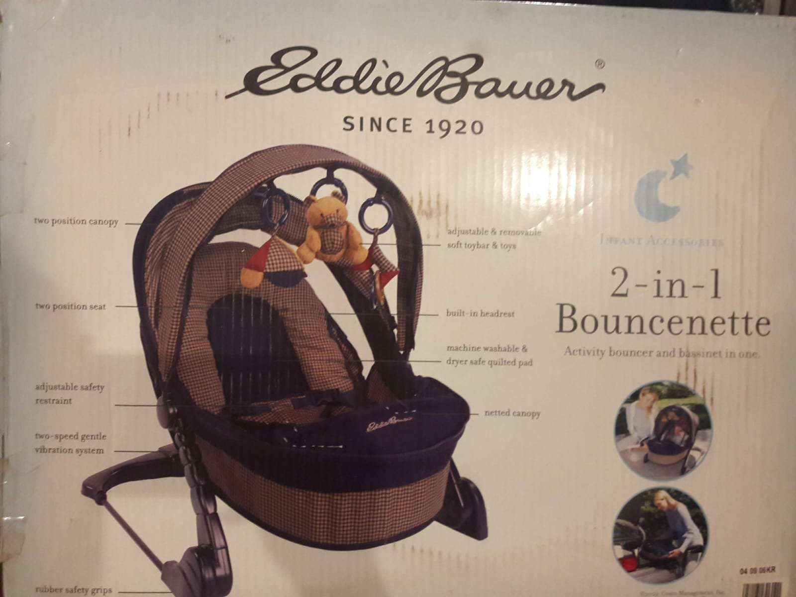 Silla para bebé Eddie Bauer 2 en 1 Bouncenette - Nueva